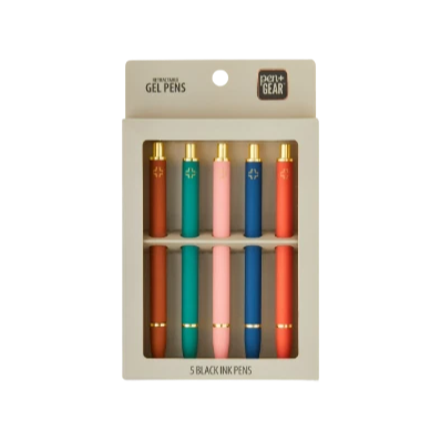 Pen+Gear Retractable Gel Pens, Medium Point, 0.7 mm, Black Ink, 5 Count