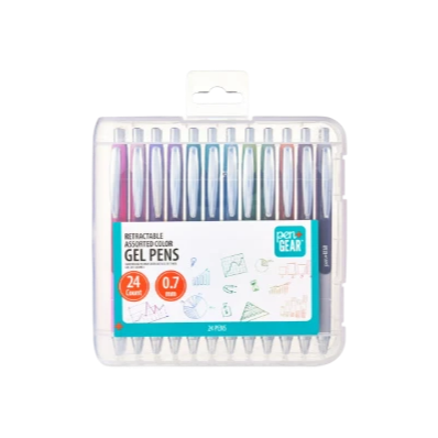 Pen+Gear Retractable Gel Pens, Medium Point, 0.7 mm, Assorted Colors, 24 Count