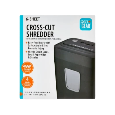 Pen+Gear 6-Sheet Cross-Cut Paper/Credit Card Shredder