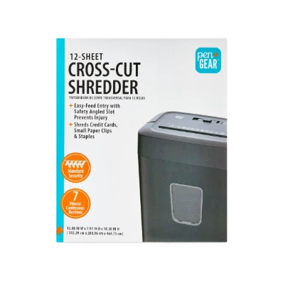 Pen+Gear 12-Sheet Cross-Cut Paper/Credit Card Shredder