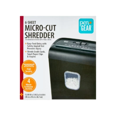 Pen+Gear 6-Sheet Micro-Cut Paper/Credit Card Shredder