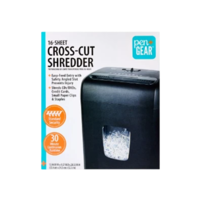 Pen+Gear 16-Sheet Cross-Cut Paper, CD, & DVD Shredder